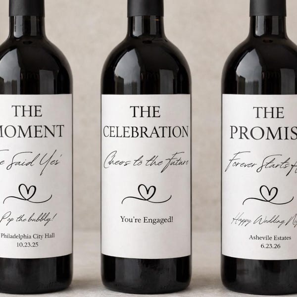 Engagement Milestone Wine Labels